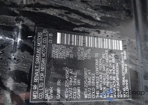 2015 Nissan Rogue Sv z USA, uszkodzony, nr VIN KNMAT2MT8FP530034